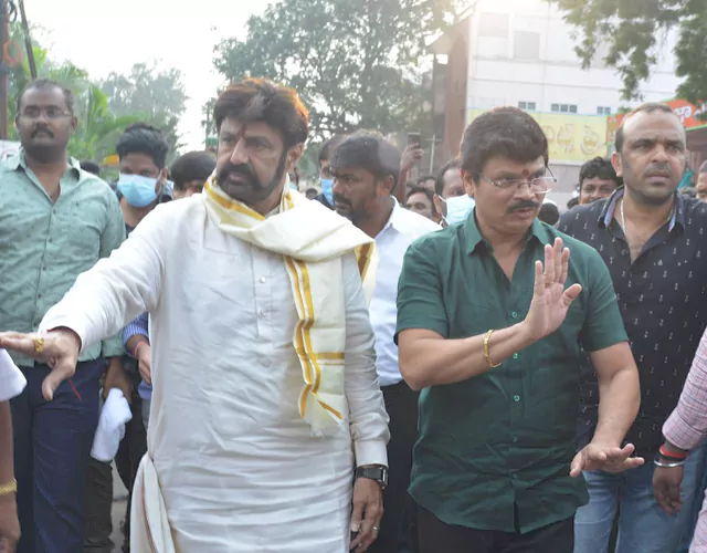 Akhanda Team at Mangalagiri Temple